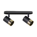 TOBI lampa sufitowa listwa czarny 2x15W GU10 klosz czarny+złoty