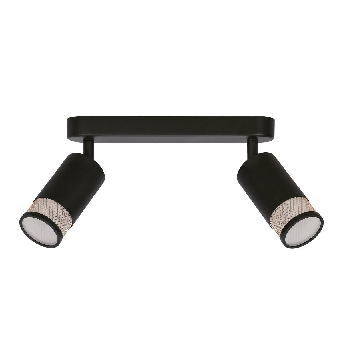 Flin lampa sufitowa listwa czarny 2x15W GU10 klosz czarny+złoty