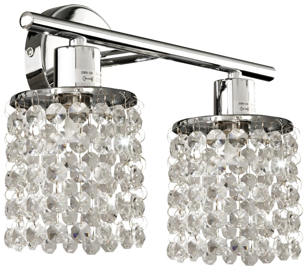 ROYAL lampa sufitowa listwa 2x40W G9 chrom+kryształki