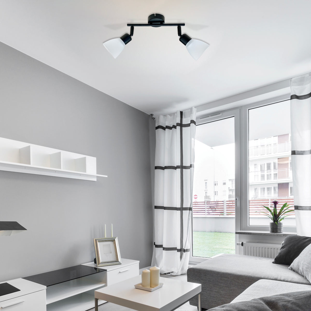 Lampa sufitowa COSTA czarna 2x40W E14 nowoczesne oświetlenie do salonu sypialni kuchni