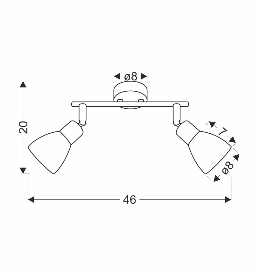 Lampa sufitowa COSTA czarna 2x40W E14 nowoczesne oświetlenie do salonu sypialni kuchni