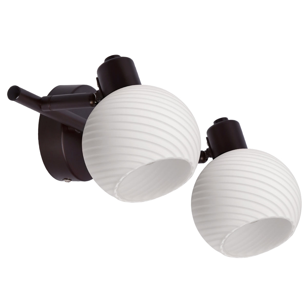 GRANO lampa sufitowa czekoladowy 2x40W E14 klosz biały