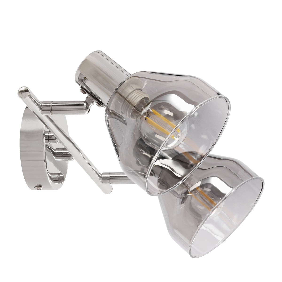 GRAZIA lampa sufitowa chromowy 2x40W E14 klosz dymiony