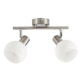 NOVO lampa sufitowa listwa satyna nikiel 2x40W E14 klosz biały