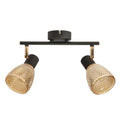 AXEL lampa sufitowa listwa czarny 2x40W E14 klosz bursztynowy