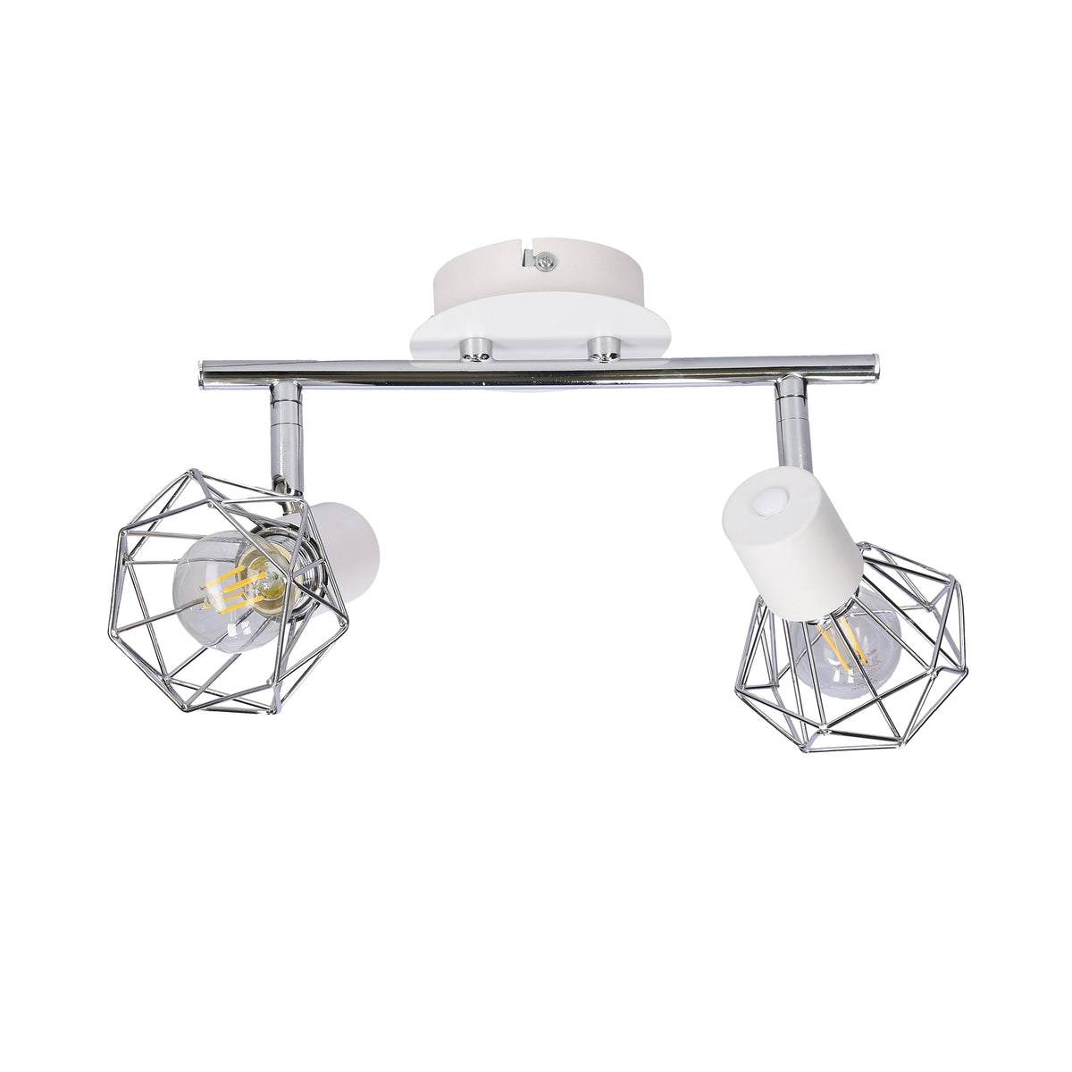 VERVE lampa sufitowa listwa 2x40W E14 biały abażur chrom