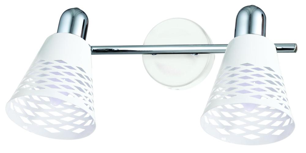 DISCOVERY lampa sufitowa listwa 2x40W E14 chrom/biały