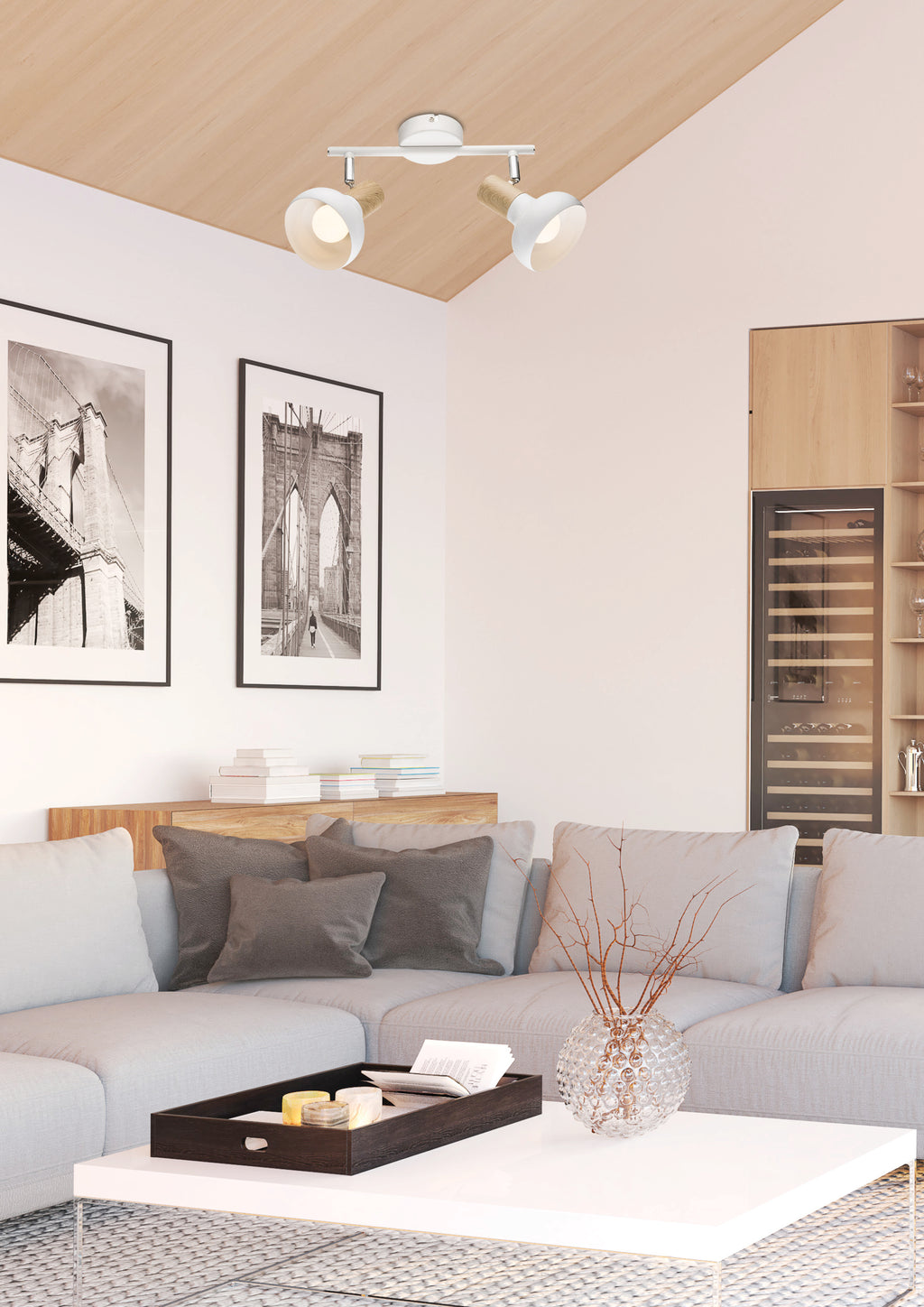 PUERTO lampa sufitowa listwa 2x40W E14 biały