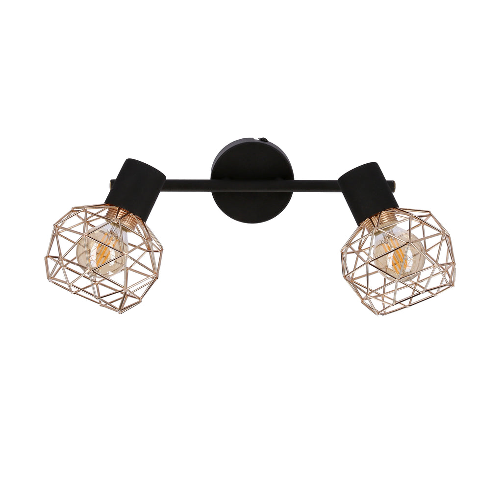 ACROBAT lampa sufitowa listwa 2x40W E14 czarny klosz złoty