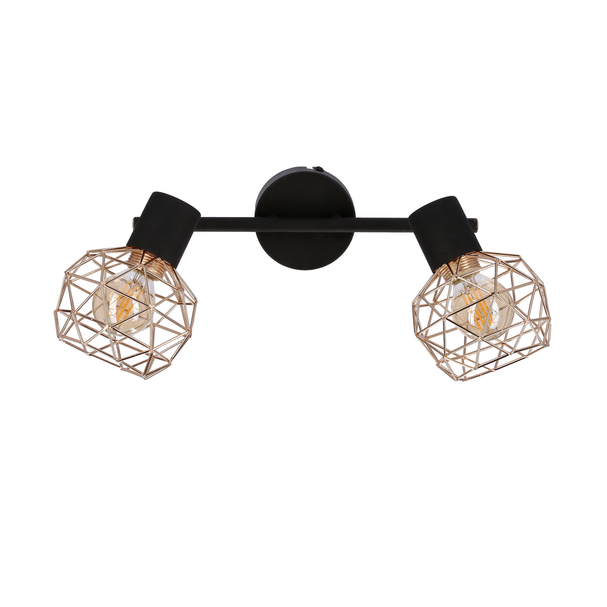 ACROBAT lampa sufitowa listwa 2x40W E14 czarny klosz złoty