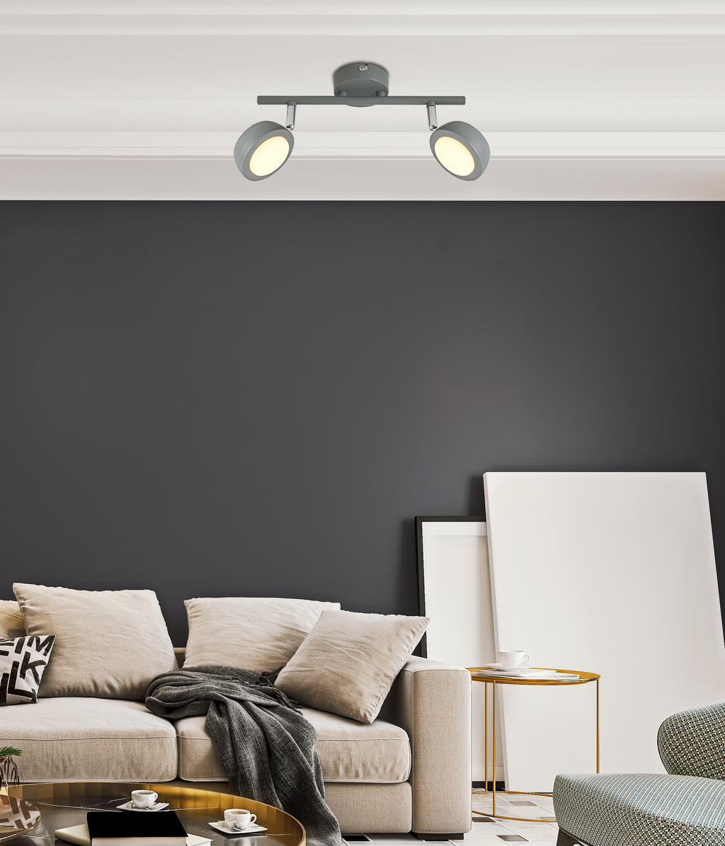 MILD lampa sufitowa listwa 2x6W LED szary 3000k