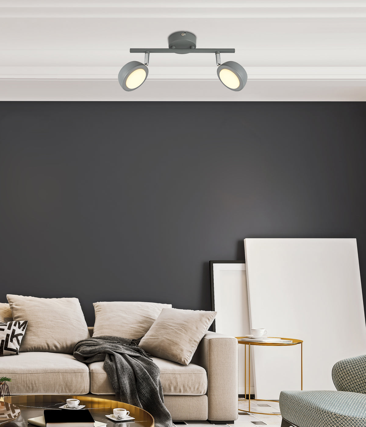 MILD lampa sufitowa listwa 2x6W LED szary 3000k
