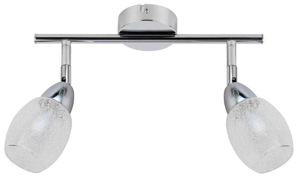 RICO lampa sufitowa listwa 2x6W LED smd główka okrągła 1e z przegubem kd system klosz wymienny chrom/bezbarwny