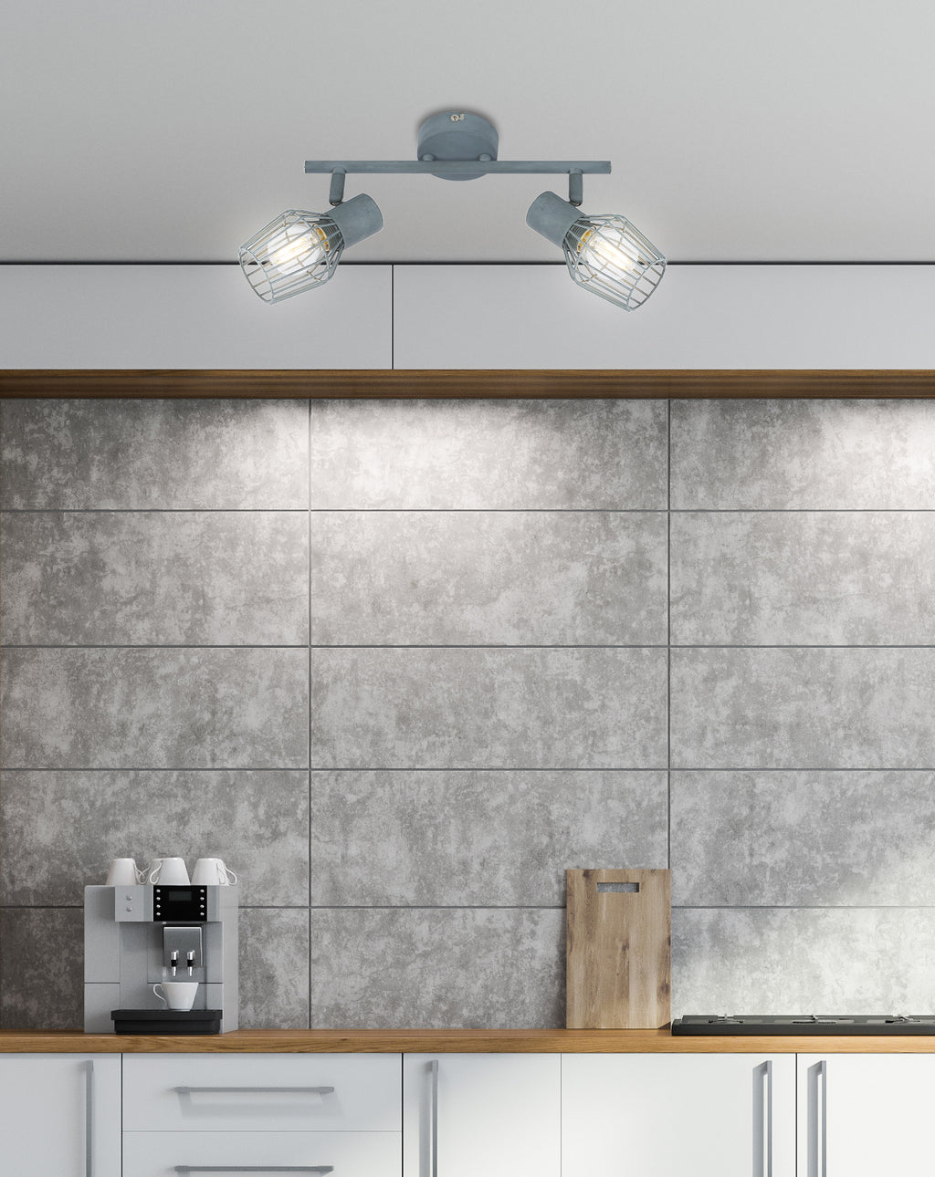VIKING lampa sufitowa listwa 2x40W E14 szary