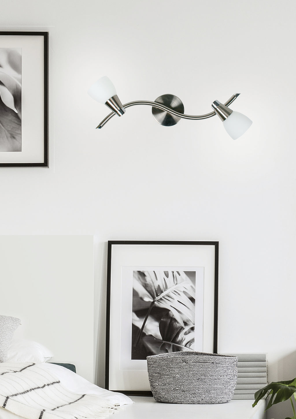 SELIA lampa sufitowa listwa 2x40W G9 nikiel mat/chrom biały (bż)