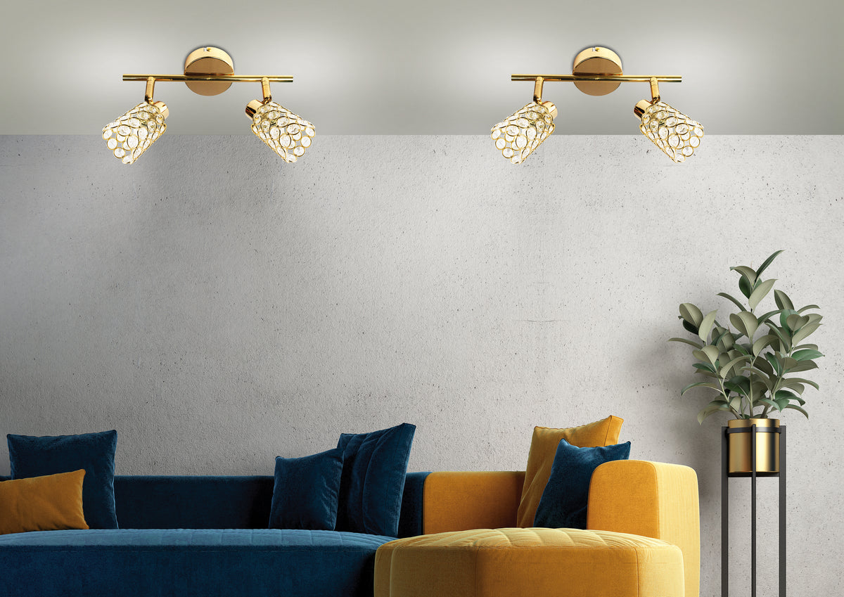 YORK lampa sufitowa listwa 2x40W G9 mosiądz (bż)