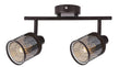 lampa sufitowa canabera kawowe złoto 2x40W E14 klosz bursztynowy