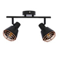 Neria lampa sufitowa listwa czarny 2x40W E14 klosz miedziany