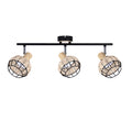 Tajga lampa sufitowa listwa czarny+drewniany 3x40W E14 klosz czarny+drewniany
