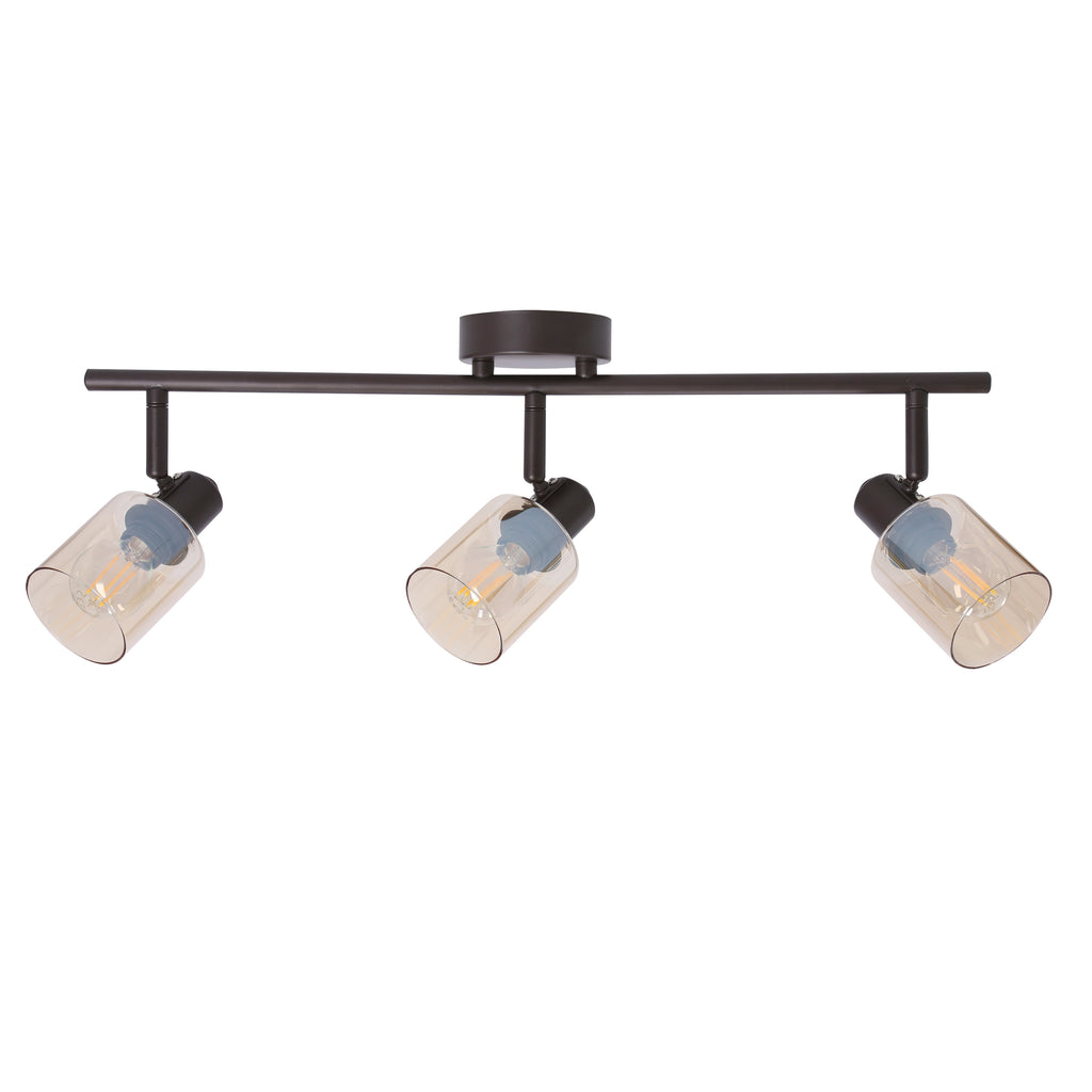 AGRA lampa sufitowa brunatny 3x40W E14 klosz bursztynowy
