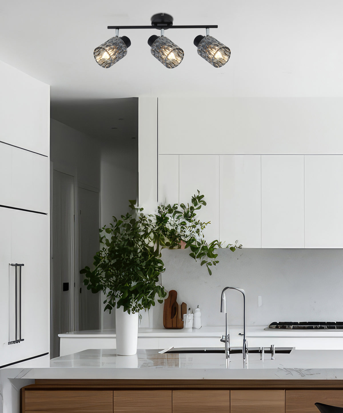 BILL lampa sufitowa listwa czarny 3x40W E27 klosz dymiony