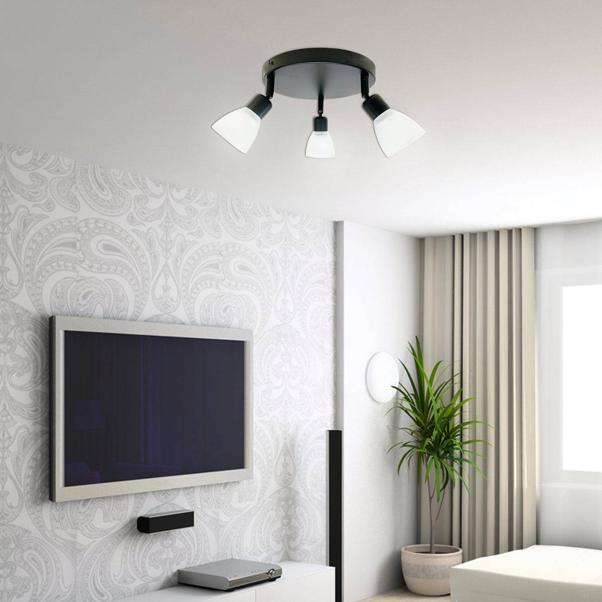 Lampa sufitowa COSTA czarna 3x40W E14 nowoczesne oświetlenie do salonu kuchni sypialni