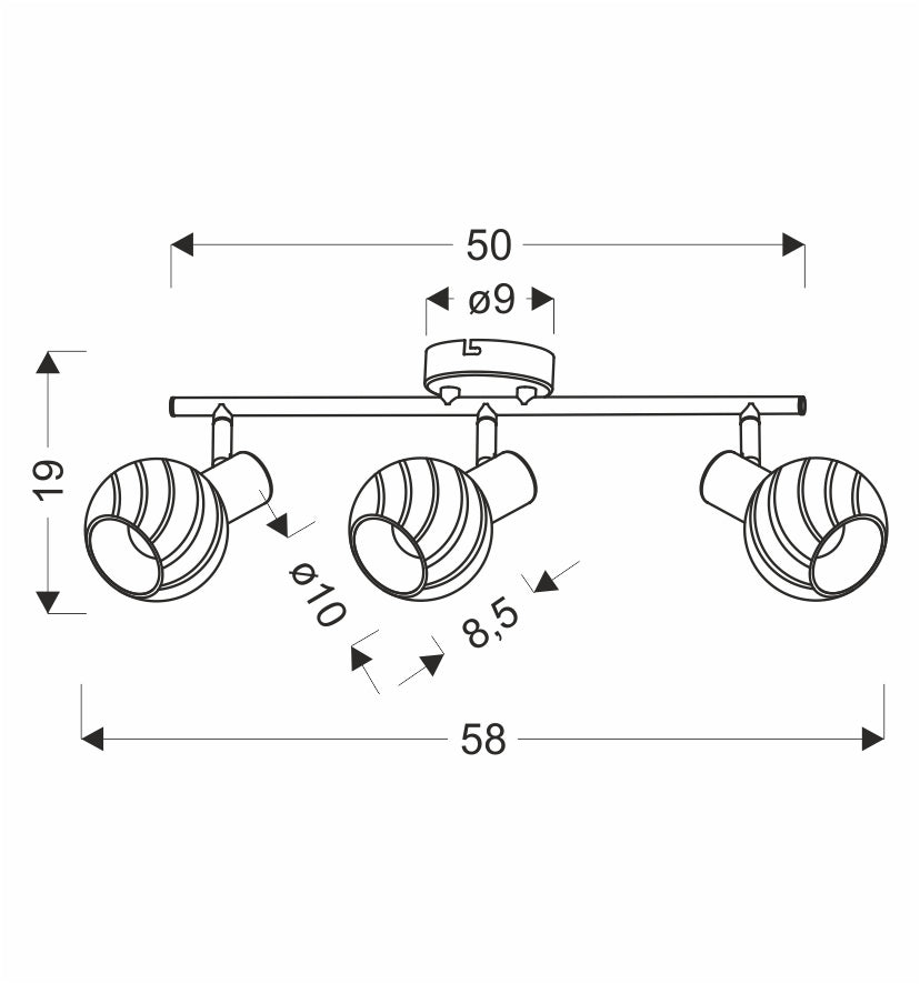 GRANO lampa sufitowa czekoladowy 3x40W E14 klosz biały