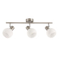 NOVO lampa sufitowa listwa satyna nikiel 3x40W E14 klosz biały