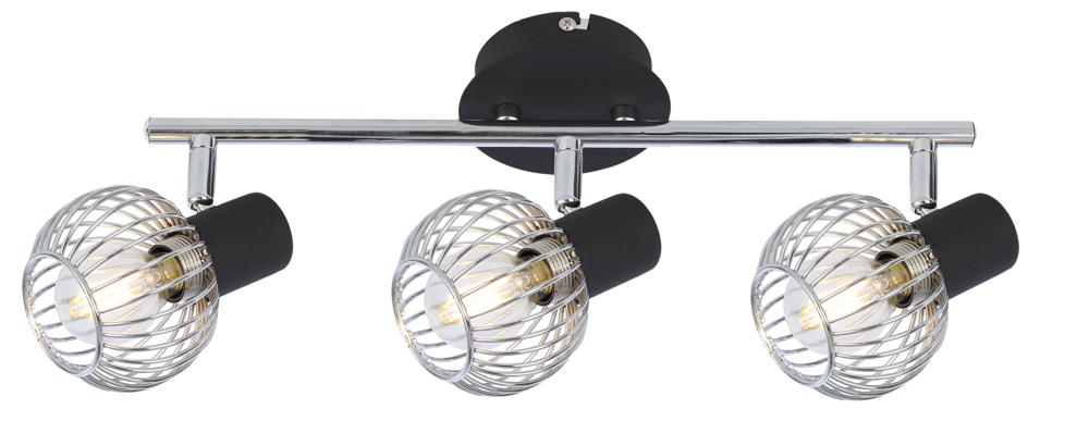 OSLO lampa sufitowa listwa 3x40W E14 czarny/chrom