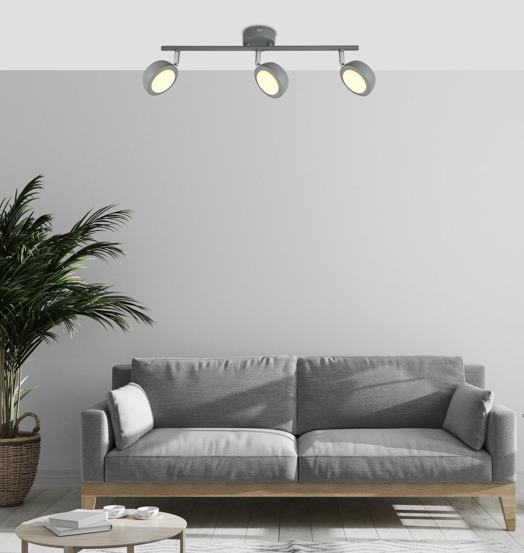 MILD lampa sufitowa listwa 3x6W LED szary 3000k