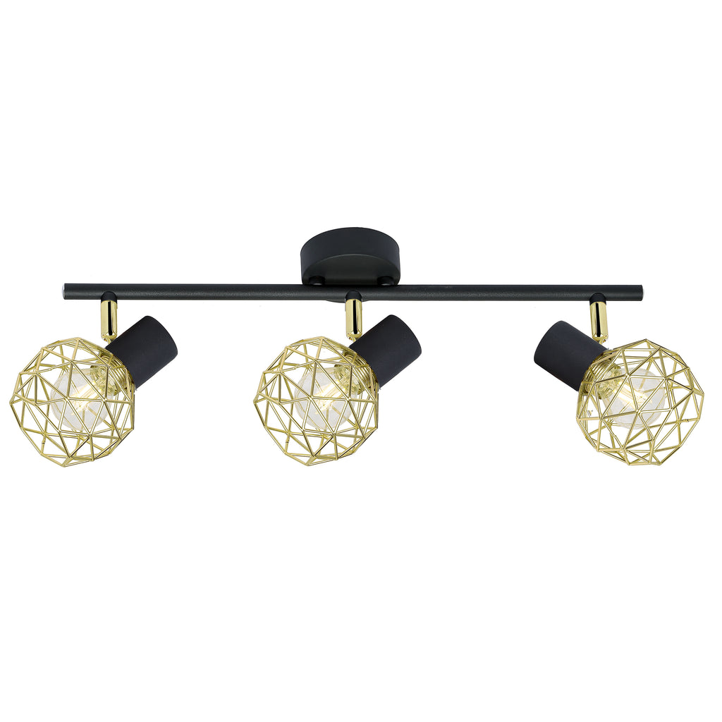 ACROBAT lampa sufitowa listwa 3x40W E14 czarny klosz złoty