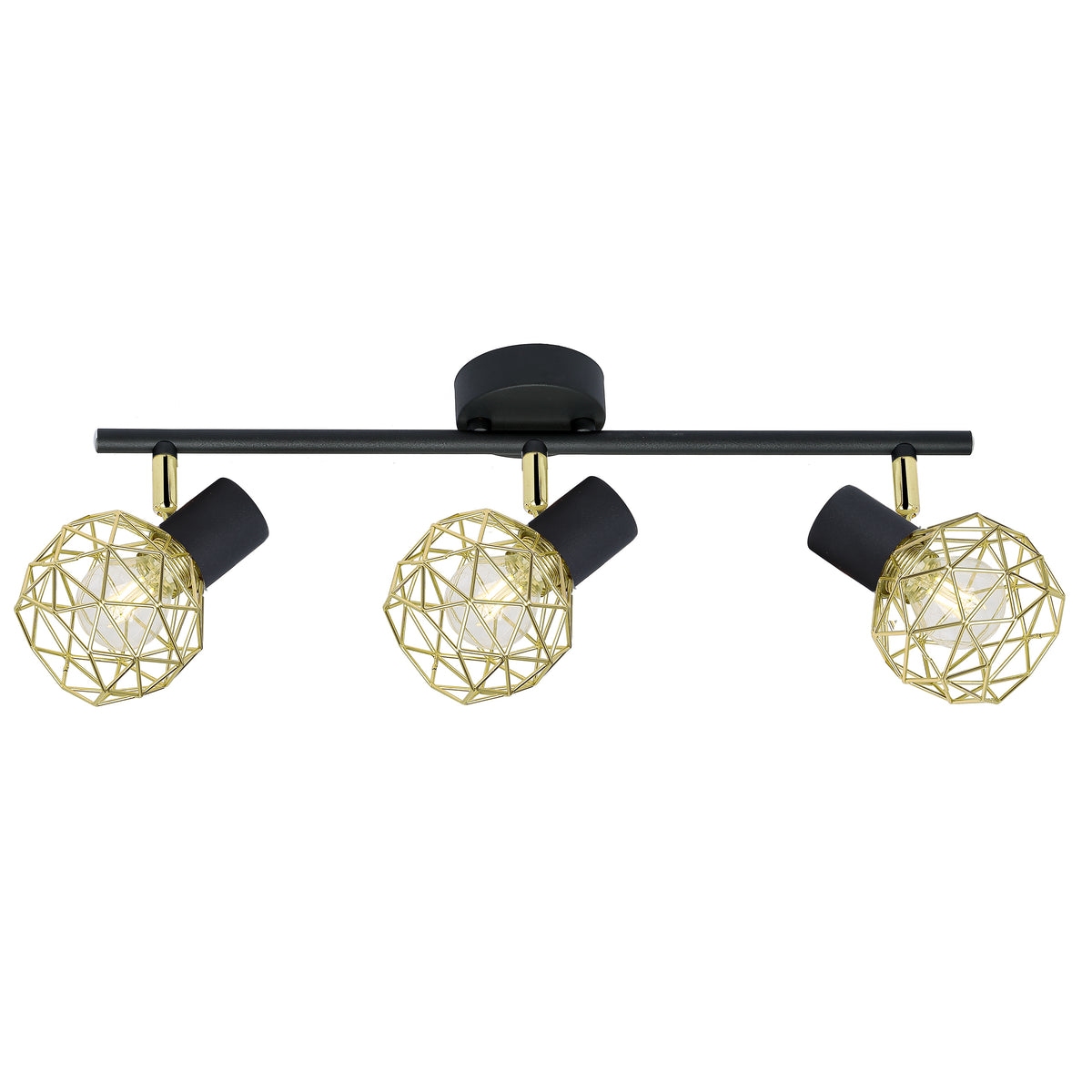 ACROBAT lampa sufitowa listwa 3x40W E14 czarny klosz złoty