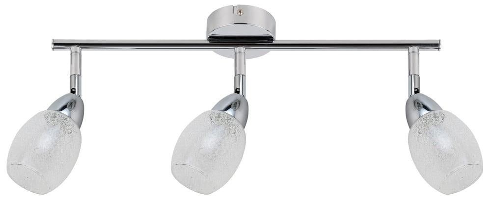 RICO lampa sufitowa listwa 3x6W LED smd główka okrągła 1e z przegubem kd system klosz wymienny chrom/bezbarwny