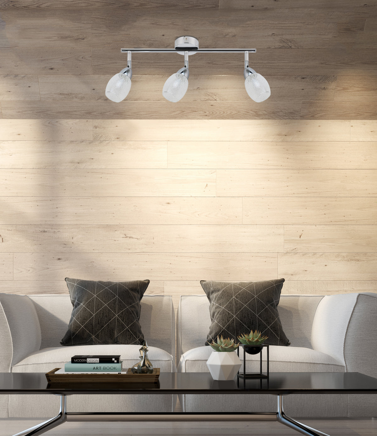 RICO lampa sufitowa listwa 3x6W LED smd główka okrągła 1e z przegubem kd system klosz wymienny chrom/bezbarwny