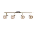 Lentini lampa sufitowa listwa patynowy 4x40W G9 klosz bursztynowy