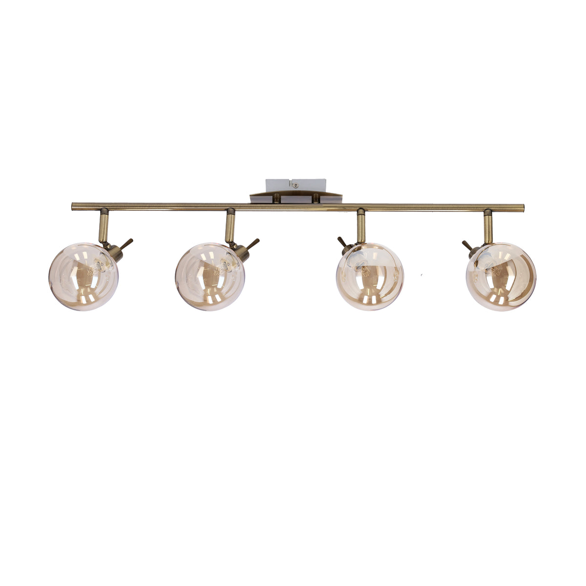 Lentini lampa sufitowa listwa patynowy 4x40W G9 klosz bursztynowy
