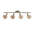 Rodia lampa sufitowa listwa patynowy 4x40W G9 klosz bursztynowy