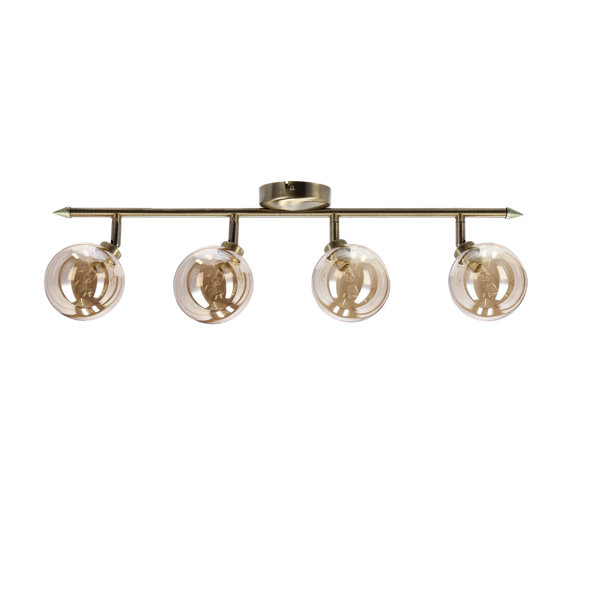 Rodia lampa sufitowa listwa patynowy 4x40W G9 klosz bursztynowy