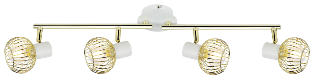 OSLO lampa sufitowa listwa 4x40W E14 biały/złoty