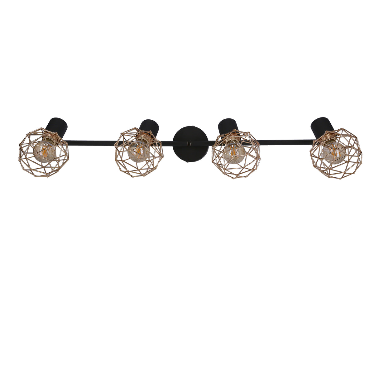 lampa acrobat listwa 4x40W E14 czarny klosz złoty