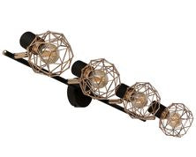lampa acrobat listwa 4x40W E14 czarny klosz złoty