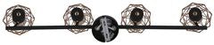 lampa acrobat listwa 4x40W E14 czarny klosz złoty