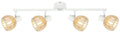 ATARRI lampa sufitowa listwa 4x25W E14 biały+drewno