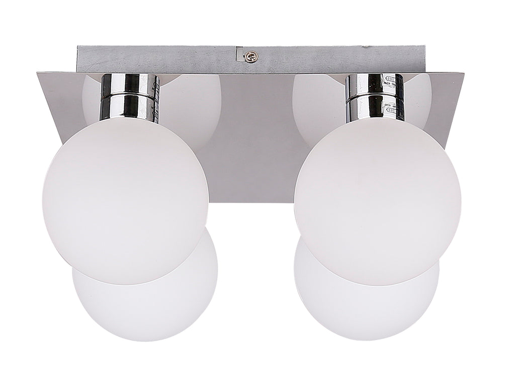 Oden lampa sufitowa chromowy 4x40W G9 klosz biały