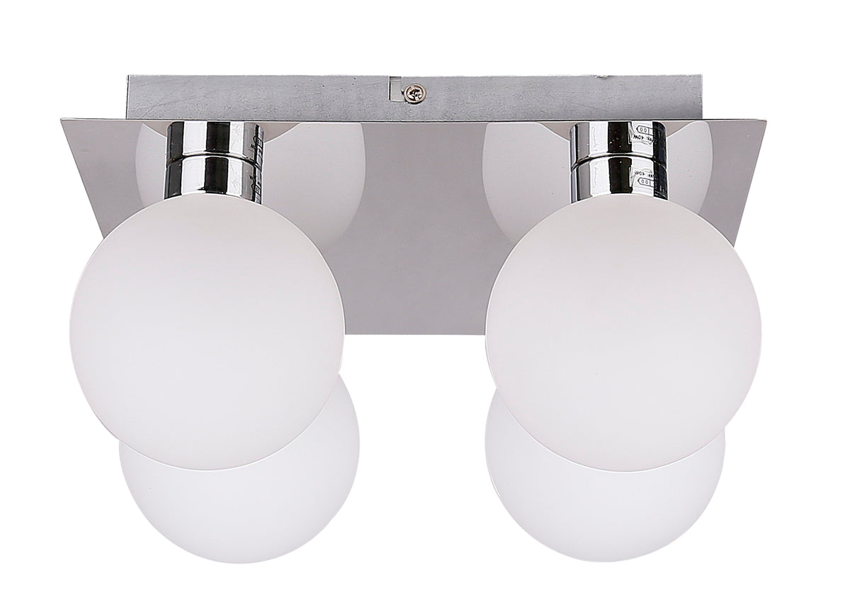 Oden lampa sufitowa chromowy 4x40W G9 klosz biały