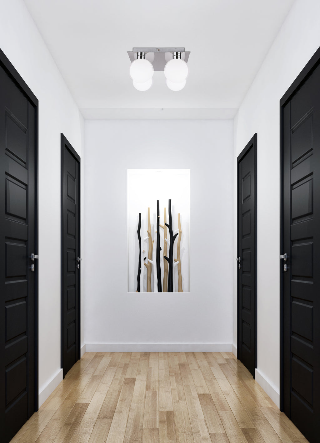 Oden lampa sufitowa chromowy 4x40W G9 klosz biały