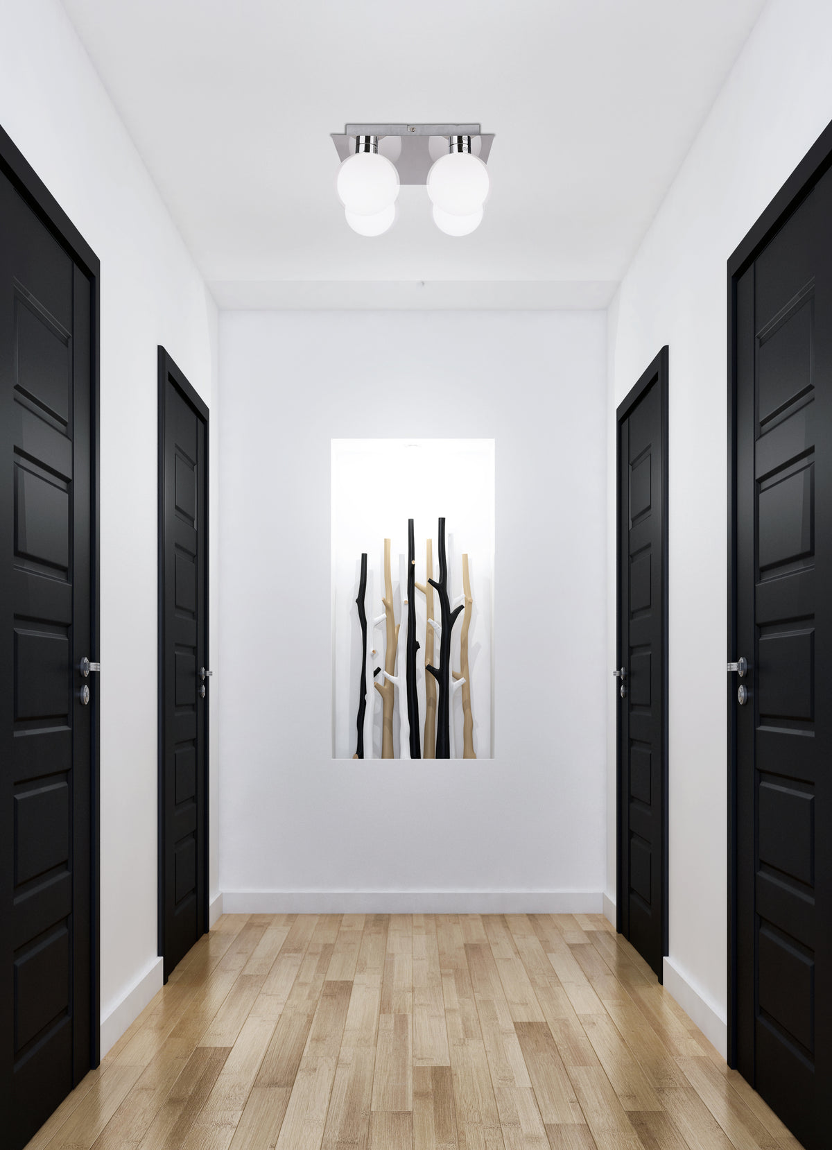 Oden lampa sufitowa chromowy 4x40W G9 klosz biały