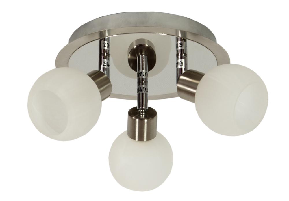ALABASTER lampa sufitowa plafon 3x40W G9 satyna+chrom