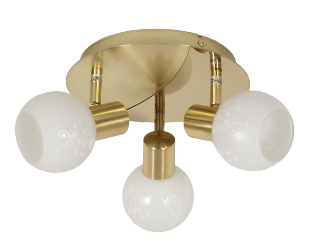 AVILA lampa sufitowa plafon 3x40W E14 mosiądz