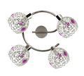 lampa aron spirala 4x40W G9 chrom kryształ fiolet